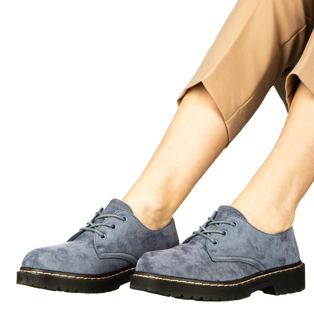 Дамски обувки без ток casual от текстилен материал  сини  Arpacio, 6 - Kalapod.bg
